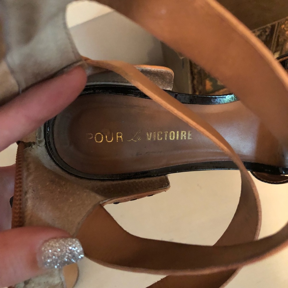 Pour La Victoire 2 tone leather sandal, gladiator - Picture 6 of 8